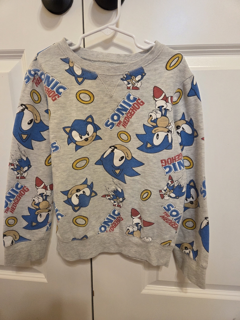 Sonic the Hedgehog Grey Graphic Sweatshirt Size Boys 7
